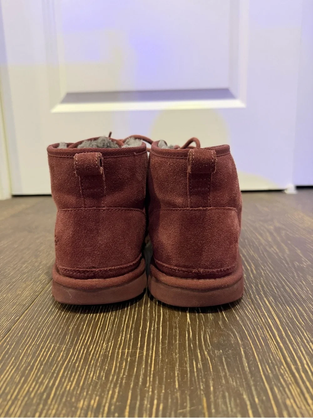 UGG Men's Wine Suede Lace-Up Ankle Boots